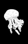 ambiguous_gender armless black_background earless eyeless feral legless markings noseless simple_background solo spots spotted_body white_body iliothermia cnidarian jellyfish marine medusozoan 2023 monochrome