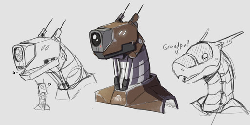 ambiguous_gender antenna_wire brown_body camera machine mouth_closed open_mouth simple_background solo visor white_body jezzlen robot robot_anthro synth_(vader-san) hi_res sketch sketch_page