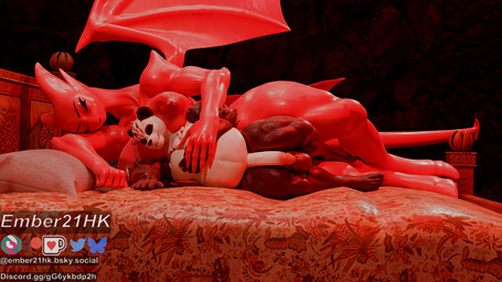 anthro areola balls bed big_breasts breasts crossgender duo female flaccid ftg_crossgender fti_crossgender fti_transformation furniture gender_transformation genitals glans glistening glistening_areola glistening_arms glistening_body glistening_breasts glistening_face glistening_genitalia glistening_glans glistening_legs glistening_muscles glistening_nipples glistening_penis glistening_skin glistening_thighs glistening_wings gynomorph gynomorph/male hell intersex intersex/male larger_female larger_sub male musclegut muscular muscular_intersex muscular_male nipples non-mammal_balls non-mammal_nipples nude nude_anthro nude_intersex nude_male on_bed penis penis_between_thighs red_areola red_body red_breasts red_glans red_nipples red_penis red_skin resting resting_on_partner size_difference smaller_male submissive thick_thighs transformation wide_hips wings ember21hk nastytentacle_(modeler) petruz_(modeler) samzan_(modeler) satina_(series) lucia_(satina) stiban_(character) bear demon giant_panda mammal 16:9 3d_(artwork) digital_media_(artwork) hi_res widescreen