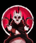 anthro black_clothing black_robe castle clothing danger detailed_background dual_wielding fur grey_body grey_fur holding_object holding_weapon male melee_weapon red_eyes robe sickle solo weapon sharkall dreamworks puss_in_boots_(franchise) death_(puss_in_boots) canid canine canis mammal wolf absurd_res digital_drawing_(artwork) digital_media_(artwork) hi_res shaded