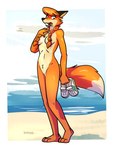 2024 anthro beach black_ears black_nose braided_hair braided_pigtails breasts canid canine censored clothing cloud convenient_censorship crotch_tuft day digital_drawing_(artwork) digital_media_(artwork) dipstick_tail eyebrow_through_hair eyebrows eyelashes feet female fluffy fluffy_tail footwear fox freckles front_view fur genitals green_eyes hair hair_covering_breasts hand_on_chest hi_res holding_clothing holding_footwear holding_object holding_shoes horizon ineffective_censorship innie_pussy long_hair looking_at_viewer mammal markings multicolored_body multicolored_fur nipples nude nude_beach open_mouth orange_body orange_fur orange_hair orange_inner_ear outdoor_nudity outside patricia_mac_sionnach pigtails pussy ryofox630 sand sea seaside shocked shoes sky sneakers solo standing tail tail_markings tan_body tan_fur teeth three-quarter_view translucent translucent_hair tuft two_tone_body two_tone_fur two_tone_tail water