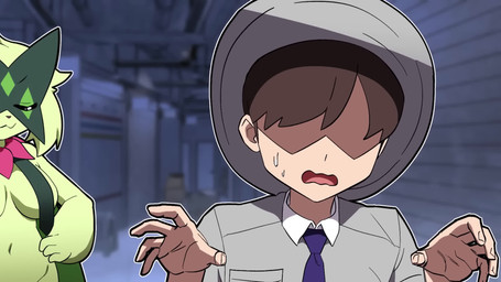 3_toes 5_fingers alley anthro bdsm big_breasts big_eyes black_hair blue_necktie blush bodily_fluids bondage bound breast_curtains breasts building clamp clothing cross-popping_vein dominant dominant_anthro dominant_female electricity electricity_manipulation electrostimulation elemental_manipulation feet female fingers frown fur green_body green_fur green_hair green_mask grey_clothing grey_shirt grey_topwear group hair heart_eyes heart_symbol house improvised_sex_toy inside kneeling male masochism music necktie nipple_outline no_pupils obscured_eyes offscreen_sex open_mouth outside overstimulation pawpads pink_eyes pink_pawpads raised_hands red_body restraints rope rope_bondage scorch_mark shirt short_tail smoke smug sound_effects speech_bubble spiral spiral_eyes sweat tail tan_body tan_skin thick_thighs toes topwear trio white_body white_clothing white_eyes white_shirt white_topwear hakkim nintendo pokemon florian_(pokemon) felid feline generation_1_pokemon generation_9_pokemon human mammal meowscarada pokemon_(species) voltorb 16:9 2025 2d_animation animated hi_res long_playtime multiple_scenes sound webm widescreen