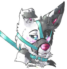 anthro bdsm collar floppy_ears leash leashed_collar male muzzle_(object) muzzled solo atelierlunatic gordiethecollie canid canine canis domestic_dog mammal