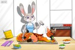 3:2 absurd_res alastorrekfast andromorph anthro bdsm bondage bound cooking cooking_with_furs disney duo female feral hi_res implied_cannibalism intersex judy_hopps kinktober male predator/prey zootopia