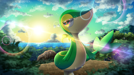 3_fingers amazing_background ambiguous_feral ambiguous_gender beach biped bipedal_feral closed_smile cloud day detailed_background feet feral fingers glistening glistening_body glistening_eyes glistening_skin green_body green_skin half-closed_eyes leaf leaf_tail lens_flare light light_beam looking_aside markings mountain mouth_closed multicolored_body multicolored_eyes narrowed_eyes outside plant pupils rock sand scenery scenery_porn sea semi-anthro sky slit_nostrils slit_pupils smile snout solo sparkles standing sun sunbeam sunlight tail tan_body tan_skin text three-quarter_view tree water white_sclera yellow_body yellow_markings yellow_skin abilirn nintendo pokemon generation_5_pokemon pokemon_(species) snivy 2019 absurd_res cel_shading dated detailed digital_media_(artwork) english_text hi_res japanese_description portrait shaded signature three-quarter_portrait