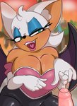 anthro big_breasts breast_squish breasts duo female glistening glistening_body latex lipstick makeup male male/female smug squish thick_thighs wings webbster sega sonic_the_hedgehog_(series) rouge_the_bat bat mammal absurd_res hi_res