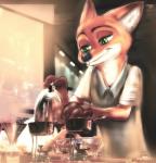 anthro cooking_pot funnel kettle kitchen male pan solo mitoro totolove35 disney zootopia nick_wilde canid canine fox mammal red_fox true_fox 2016