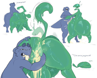 bodily_fluids cum cum_in_ass cum_inside duo genital_fluids grey_background male male/male simple_background slime tail itisd9 dimitry_(itisd) domestic_cat felid feline felis mammal monster