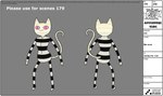 anthro female on_model pink_eyes pointy_ears prick_ears prison_uniform prisoner pupils slit_pupils solo striped_jumpsuit tail toony white_body alex_campos catherine_e._simmonds derek_kirk_kim joy_ang michael_deforge sandra_lee adventure_time cartoon_network me-mow domestic_cat felid feline felis mammal hi_res model_sheet official_art