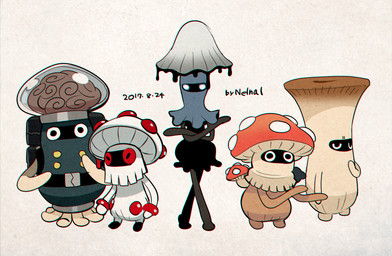 ambiguous_gender brain fly_agaric fungus group inky_cap_mushroom mushroom mushroom_cap not_furry organs nelnal bleeding_tooth_fungus elemental_creature elemental_humanoid fungi_fauna fungi_humanoid humanoid mushroom_humanoid 2017 digital_drawing_(artwork) digital_media_(artwork) hi_res