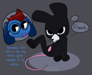 ambiguous_gender anthro balls black_body black_fur duo fur genitals hair male penetration penis tail pachi_rizuu animal_hospital roblox ratthew_(animal_hosptial) canid canine canis domestic_dog mammal murid murine rat rodent digital_media_(artwork)