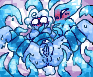 anthro anus bedroom_eyes blue_body blue_nipples blue_vulva blush bodily_fluids breasts duo female fluffy fluffy_pubes fluffy_tail genitals imminent_sex imminent_tentacle_sex male male/female narrowed_eyes nipples plump_labia presenting presenting_vulva restrained restrained_arms restrained_by_tentacles restrained_legs seductive sex spread_legs spreading sweat tail tentacle_sex tentacles vulva water scaliescum deltarune undertale_(series) elnina_(deltarune) miss_mizzle bovid caprine darkner elemental_creature mammal mizzle_(deltarune) sheep water_creature aliasing digital_media_(artwork)