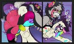 ahegao alternative_fashion anal anal_penetration angelbite_piercing anthro anthro_on_anthro anthro_penetrated anthro_penetrating anthro_penetrating_anthro anus balls band-aid bandage black_body black_fur black_hair blue_body blue_fur braces cheek_tuft collar collar_only ear_piercing erection eyes_closed facial_piercing facial_tuft fangs fur gauged_ear genitals grabbing_sheets grey_body grey_fur grey_highlights hair half-closed_eyes highlights_(coloring) humanoid_genitalia humanoid_penis lip_piercing lip_ring looking_pleasured male male/male male_penetrated male_penetrating male_penetrating_male narrowed_eyes nude onomatopoeia open_mouth open_smile penetration penile penile_penetration penis penis_in_ass perineum piercing pink_body pink_fur ring_piercing scene_(fashion) scene_haircut sex smile snakebite_piercing sound_effects sparklefur spiderbite_piercing stud_piercing tan_body tan_fur tan_highlights teeth text tuft sparkibarki canid canine canis domestic_cat domestic_dog felid feline felis mammal english_text hi_res