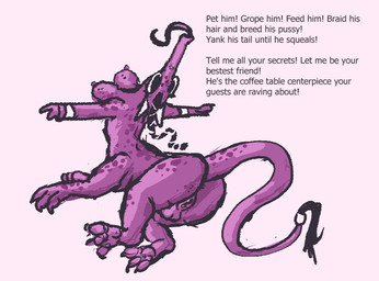 balls braided_hair braided_ponytail breasts butt genitals hair herm intersex ponytail purple_body purple_scales scales solo text tongue tongue_out vulva woodhouse3d warhammer_(franchise) slaanesh chaos_daemon daemon_of_slaanesh demon taur english_text