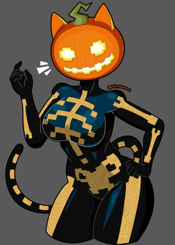 anthro big_breasts breasts female food for_a_head fruit plant pose pumpkin pumpkin_head solo thick_thighs dio_morningstar epic_games fortnite spice_(fortnite) domestic_cat felid feline felis mammal object_head absurd_res hi_res pinup tagme