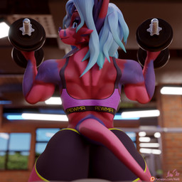 abs anthro athletic athletic_anthro athletic_female athletic_wear back_wings bat_wings big_breasts blue_claws blue_eyes blue_hair blue_nipples bottomwear bra breasts butt claws clothed clothed_anthro clothed_female clothing dumbbell exercise eyebrows eyelashes female fur gym_bottomwear gym_shorts hair long_ears looking_at_viewer looking_back membrane_(anatomy) membranous_wings multicolored_body multicolored_fur muscular muscular_anthro muscular_arms muscular_female muscular_thighs nails nipples on_bottom on_top partially_clothed pink_body pink_fur purple_body purple_fur red_body red_fur shorts smile smiling_at_viewer solo sports_bra tail tattoo thick_thighs tight_clothing toe_claws underwear weightlifting weights wing_claws wings womb_tattoo workout xelli fiana_(xelli) bat mammal 1:1 3d_(artwork) blender_(artwork) blender_cycles_(artwork) digital_media_(artwork) hi_res
