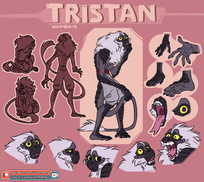5_fingers 5_toes anthro claws clothed clothing feet fingers male multiple_poses open_mouth pose solo tail tail_tuft teeth toe_claws toes tongue tuft yellow_eyes zummeng tristan_(zummeng) haplorhine mammal monkey primate 2019 digital_media_(artwork) hi_res model_sheet