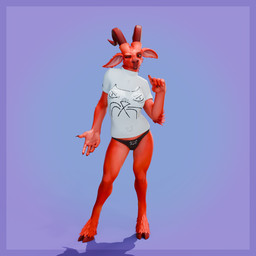 anthro breasts clothing expressive female fingernails fur horn long_ears long_fingernails looking_at_viewer nails presenting red_body red_fur solo tongue tongue_out mess_maker sladdoska_(modeler) chert_(sladdoska) bovid caprine caprine_demon demon goat_demon mammal 1:1 digital_media_(artwork) hi_res