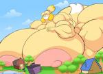 2016 animal_crossing anthro anthrofied big_breasts big_butt body_size_growth breast_expansion breasts butt canid canine canis domestic_dog expansion female growth huge_breasts huge_butt hyper hyper_breasts hyper_butt isabelle_(animal_crossing) jaeh macro mammal muscle_growth muscular muscular_female nintendo shih_tzu size_transformation toy_dog transformation