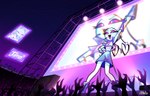 accesory antennae_(anatomy) cheers clothing crowd_scene eyelashes female green_body night pink_eyes popstar sign slim smile solo stage_lights akiione invader_zim nickelodeon invader_tenn alien humanoid irken hi_res