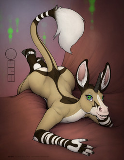 1_horn anthro butt cloven_hooves female flat_chested green_eyes hooves horn inner_ear_fluff long_ears long_tail looking_at_viewer nude nude_anthro nude_female smile solo tail tuft ecmajor mythology equustra_(ecmajor) equid equine mammal mythological_creature mythological_equine unicorn 2026 hi_res
