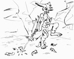 ambiguous_gender anthro barefoot bite blaster cave feet group midriff navel_fetish navel_penetration parasite pawpads paws penetration ranged_weapon weapon shellyghast ulkischlavski arthropod bloodsucker bloodworm canid canine fennec_fox fox mammal true_fox 5:4 hi_res line_art monochrome sketch