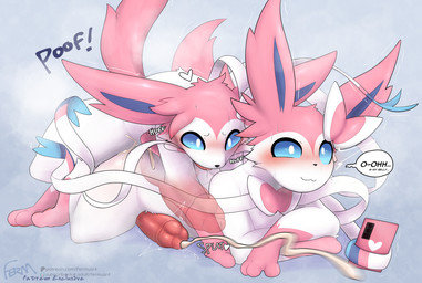 anal anal_knotting anal_orgasm anal_penetration animal_genitalia animal_penis big_penis black_nose blue_body blue_sclera blush bodily_fluids canine_genitalia canine_penis cum cum_in_ass cum_inside cum_while_penetrated cumshot dialogue duo ejaculation erection evolution_through_sex exclamation_point expansion_while_penetrating feelers feral feral_on_feral feral_penetrated feral_penetrating feral_penetrating_feral fur genital_fluids genitals hands-free huge_penis knot knotting male male/male orgasm paws penetration penile penile_penetration penis pink_body pink_fur sex sound_effects speech_bubble text white_body white_eyes white_fur fermusieboir4 nintendo pokemon eeveelution generation_6_pokemon pokemon_(species) sylveon english_text hi_res