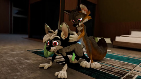 anal anal_penetration animal_genitalia animal_penis anthro big_ears big_tail blue_penis brown_body brown_fur canine_genitalia canine_penis duo fur genitals glowing glowing_genitalia glowing_penis green_penis grey_body grey_fur knot knotted_penis knotting male male/male penetration penile penile_penetration penis penis_in_ass red_eyes sex size_difference tail luckythelynx_(artist) kaito_(luckythelynx) luckythelynx canid canine fox mammal procyonid raccoon 16:9 3d_(artwork) 3d_animation animated digital_media_(artwork) long_playtime no_sound video widescreen