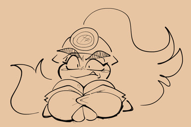 armless armor ascot big_breasts black_eyes breast_expansion breasts busty_feral button_(fastener) cleavage closed_frown clothed clothed_female clothed_feral clothing expansion eyebrow_through_hat eyebrows eyelashes featureless_feet feet female female_feral feral frown hair headgear headlight helmet huge_breasts mouth_closed noseless ponytail simple_background solo standing tan_ascot tan_background tan_clothing tan_hair tan_helmet tan_shirt tan_teeth tan_topwear teeth thick_eyebrows tight_dress_shirt topwear tusks worried fizzooka mario_bros nintendo paper_mario goombella goomba waddling_head 2024 digital_drawing_(artwork) digital_media_(artwork) english_description full-length_portrait portrait sketch