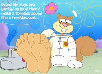 5_toes armor boots brown_body brown_fur bubble_helmet buckteeth clothing countershade_feet countershading dialogue feet female flower flower_cloud_(spongebob) foot_fetish foot_focus footwear fur headgear helmet humanoid_feet musk musky_feet on_model plant plantigrade sand shoes smelly smelly_feet soles solo southern southern_accent spacesuit tail teeth toes benjipaws nickelodeon spongebob_squarepants sandy_cheeks anthozoan aquatic cnidarian coral mammal rodent sciurid tree_squirrel hi_res