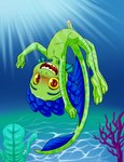 anthro aroused balls blush bottomwear clothing erection floating genitals humanoid_genitalia humanoid_penis male nude penis shorts smile solo split_form swimming underwater water young young_anthro zooshi disney luca_(pixar) pixar luca_paguro marine merfolk sea_monster triton 2022 hi_res