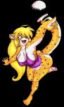 2014 4_toes big_breasts black_background blonde_hair bottomless breasts butt cheetah cleavage clothed clothing feline female five_fingers hair hanging_breasts mammal mihari nipples orange_eyes pawpads plain_background pointing pose shirt skidd smile teeth toes tongue
Rating: Questionable
Score: 10
User: cole-nyaa
Date: February 09, 2014