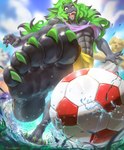 5_toes abs anthro ball claws fangs feet foot_focus humanoid_feet male muscular muscular_anthro muscular_male plantigrade smile soccer soccer_ball solo sport teeth toes loonyellie nintendo pokemon zed_burrows generation_5_pokemon pokemon_(species) zoroark absurd_res hi_res