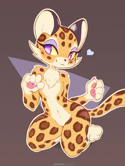 anthro claws countershading female fur looking_at_viewer makeup nude simple_background solo tuft wide_hips ancesra kirby_(series) kirby_and_the_forgotten_land nintendo clawroline felid leopard mammal pantherine 2022 3:4 digital_media_(artwork) hi_res