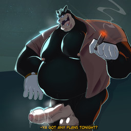 big_penis cigar genitals male overweight overweight_male penis smoke solo buccaner98 pete_(disney) domestic_cat felid feline felis mammal 1:1 absurd_res hi_res