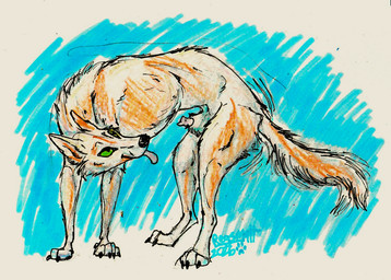 abstract_background animal_genitalia animal_penis blue_background canine_genitalia canine_penis feral genitals lipsticking male penis penis_tip sheath simple_background solo thrust_lines thrusting tongue tongue_out regsmutt canid canine canis coyote mammal 2026 colored_sketch crayon_(artwork) guide_lines marker_(artwork) pen_(artwork) sketch traditional_media_(artwork)