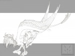 claws feathered_wings feathers female feral hexapodal horn long_mane multi_leg multi_limb rock scales solo tail wings simander mythology myfi dragon feathered_dragon feathered_scalie mythological_creature mythological_scalie scalie 2012 hi_res