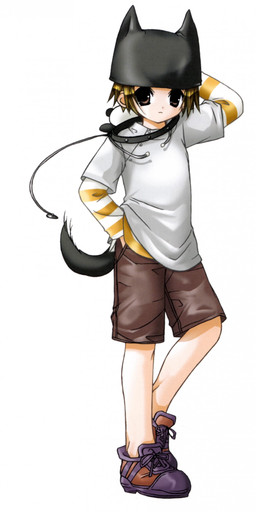 adolescent bent_leg black_clothing black_collar black_hat black_headwear black_tail bottomwear brown_bottomwear brown_clothing brown_eyes brown_hair brown_shorts button_(fastener) clothed clothing collar ears_through_headwear footwear fully_clothed hair hand_behind_head hand_in_pocket hat headgear headwear male medical_instrument orange_clothing orange_footwear orange_shirt orange_shoes orange_topwear pattern_clothing pattern_shirt pattern_topwear plushie pockets purple_clothing purple_footwear purple_shoes scientific_instrument shirt shoelaces shoes shorts solo standing stethoscope striped_clothing striped_shirt striped_topwear stripes tail topwear white_clothing white_shirt white_topwear young young_humanoid young_male koge-donbo di_gi_charat coo_erhard animal_humanoid canid canid_humanoid canine canine_humanoid dog_humanoid humanoid mammal mammal_humanoid absurd_res hi_res official_art