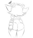 big_butt butt clothed clothing eyewear female goggles hand_on_butt simple_background solo white_background bandlebro league_of_legends riot_games tencent tristana_(lol) humanoid yordle monochrome sketch