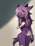 anthro blue_eyes breasts crotch_tuft female fur fur_growth gradient_background grey_background growth hair heterochromia horn human_to_anthro inner_ear_fluff kemono long_hair looking_at_viewer mid_transformation naturally_censored navel purple_body purple_fur purple_hair purple_nose simple_background solo species_transformation tail tan_body tan_skin transformation tuft wide_eyed yellow_eyes shizumi_tsubasa mythology dragon furred_dragon furred_scalie mythological_creature mythological_scalie scalie 2020 3:4