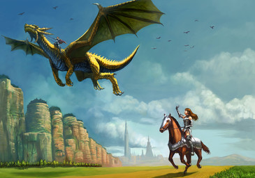 armor breasts bridle cape claws clothing cloud detailed_background female feral flying gesture grass group landscape male membrane_(anatomy) membranous_wings mount nature outside plant reins riding running sitting size_difference straddling tail tower waving wings mal-o european_mythology mythology dragon equid equine horse human mammal mythological_creature mythological_scalie scalie western_dragon digital_media_(artwork)