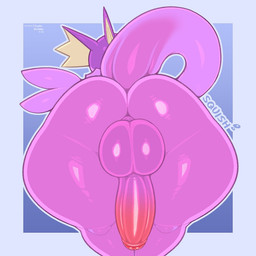 anthro anthrofied backsack balls bent_over big_balls big_butt big_penis blue_background blue_border blush body_blush border butt erection foreskin frill_(anatomy) genitals glistening glistening_body head_crest head_frill humanoid_genitalia humanoid_penis male nude outline partially_retracted_foreskin penis penis_blush pokemorph presenting presenting_balls presenting_hindquarters presenting_penis purple_body raised_tail rear_view simple_background solo sound_effects squish standing tail text thick_thighs wide_hipped_male wide_hips frumples nintendo pokemon eeveelution generation_1_pokemon pokemon_(species) shiny_pokemon vaporeon 1:1 2022 artist_name digital_media_(artwork)