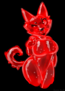 anthro bodily_fluids breasts female liquid medium_breasts open_mouth simple_background solo tail thighs_crossed kreivi_ruche canid canine mammal shaded sketch