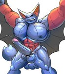 accessory anthro bat big_muscles big_pecs big_penis cock_ring erection generation_4_pokemon genitals gliscor grin hi_res jewelry male mammal muscular muscular_anthro muscular_male muscular_thighs nintendo nipples pecs penis penis_accessory penis_jewelry pokemon pokemon_(species) sea_pupper smile solo spiked_cock_ring spikes tail wings