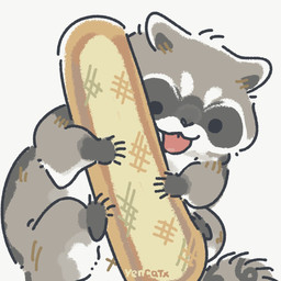 ambiguous_gender biped black_eyes black_nose bread chibi dot_eyes feral food grey_body navel simple_eyes solo tongue tongue_out x_navel yencatx mammal procyonid raccoon 1:1 2021