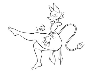 anthro big_butt blush butt eyelashes feet female hand_on_leg machine pose smile solo standing thick_thighs wide_hips box_(hajimeyou654) deltarune undertale_(series) tasque_manager android darkner domestic_cat felid feline felis humanoid mammal robot robot_humanoid 2021 hi_res monochrome