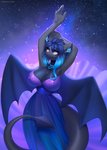 anthro big_breasts blue_hair breasts clothed clothing female hair huge_breasts membrane_(anatomy) membranous_wings solo wings margony hasbro my_little_pony bat_pony equid mammal 2021 digital_media_(artwork) hi_res