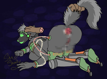 anal anal_penetration anthro bodily_fluids censored_anus censored_genitalia censored_vulva cum cum_from_ass cum_in_ass cum_inside disembodied_penis duo excessive_cum excessive_genital_fluids female floating_hands fur genital_fluids genitals grey_body grey_fur leaking_cum machine male male/female penetration penis pull_out solo_focus shiashnaky k.i.w.i protogen 2d_animation animated animated_gif censored hi_res mosaic_censorship short_playtime uncensored_version_at_paywall
