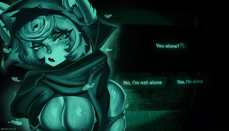 animal_ears big_breasts blush blush_lines bodily_fluids breasts clothing dialogue eyelashes female front_view hair hoodie inner_ear_fluff pupils short_hair slit_pupils solo sweat sweatdrop talking_to_viewer text text_box topwear tuft vestavice league_of_legends no_i'm_not_a_human riot_games tencent vex_(lol) humanoid yordle hi_res