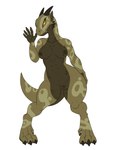 anthro breasts claws female genitals gesture green_body horn looking_at_viewer nipples nude pose pussy solo standing waving lurking_tyger kobold scalie 2019 3:4 hi_res tagme